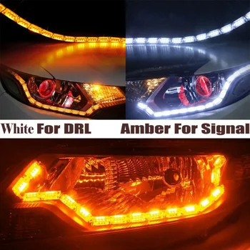 

W/ Ballast Daytime Running Light 1 pair Car LED Dual-Color Super Bright Bulb