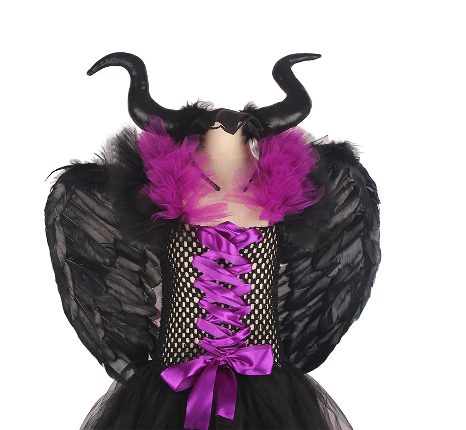 Детское платье на Хэллоуин Maleficent костюм злой королевы карнавальные костюмы