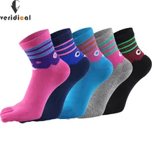 VERIDICAL 5 pairs/lot cotton toe socks women girl colorful five fingers socks good quality calcetines harajuku ankle socks