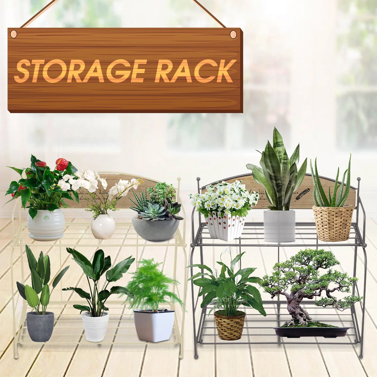 

Metal Iron Storage Rack Multifunctional Rack Iron Wooden Storage Shelf Decoration Organizer Shelves hallway living room bedroom