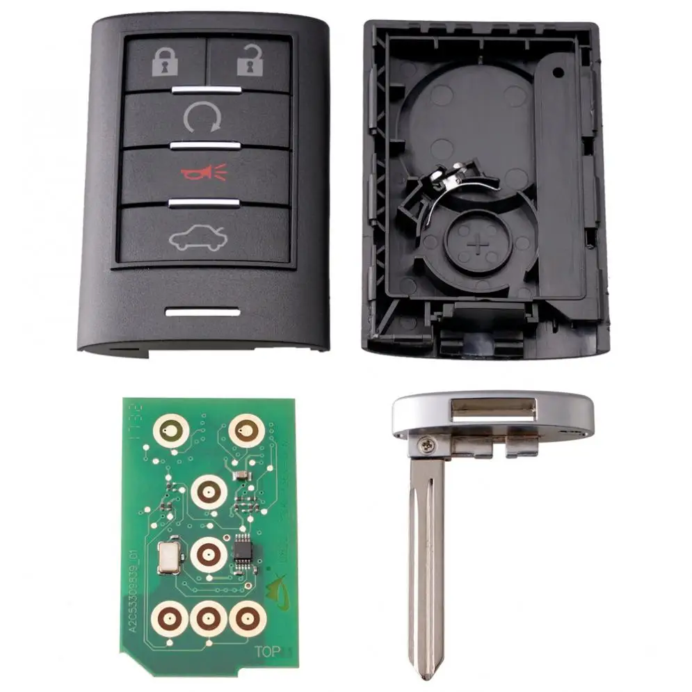 315Mhz 5 Buttons Black Remote Keyless Entry Remote Key Fob Car Key M3N5WY7777A Fit for Cadillac CTS STS