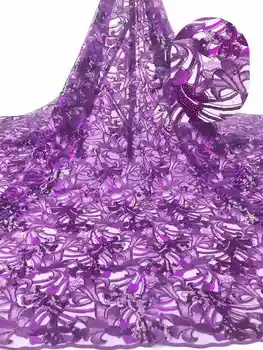 

FolaSade African Lace Fabric Latest Soft Embroidered Tulle Sequins French Lace Fabric For Wedding Party High Quality Wo265