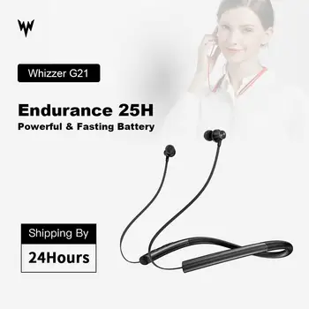 

Whizzer G21 Necklace Bluetooth Earphone Wireless Earbuds with Mic and In-line Control Young Version Necklace Bluetooth Headsets