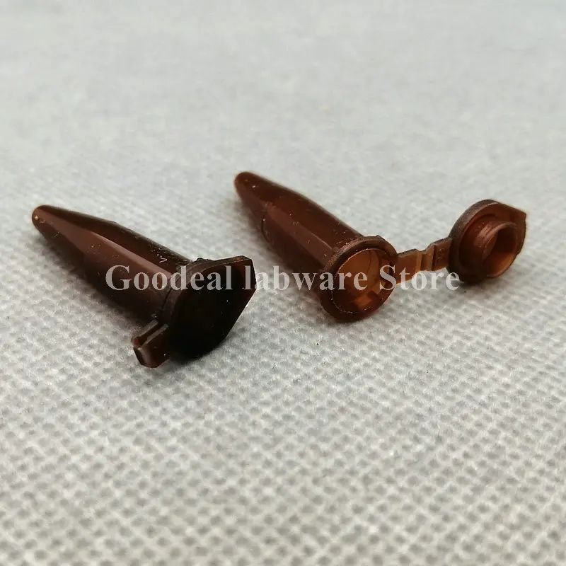 1000pcs/lot 0.5ml laboratory Brown Plastic Centrifuge Tube Light-proof V-bottom PCR tube with gland lid