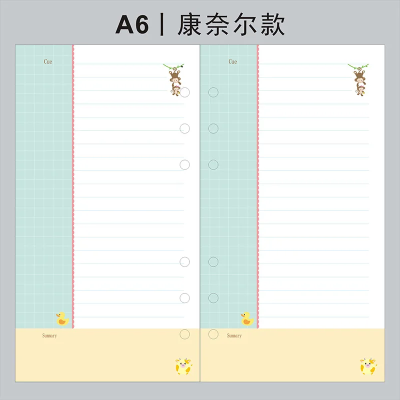 Летняя милая серия, блокнот, наполнитель, бумага А5/А6, цветной внутренний планировщик, внутри страницы, Подарочные канцелярские принадлежности - Цвет: as shown 16