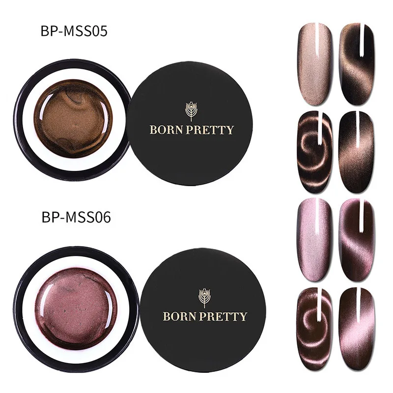 Set 15 BORN PRETTY 5D Гель-лак для ногтей с эффектом «кошачий глаз» 5 мл Магнитный замачивающий УФ гель-Лаки звездное небо нефритовый эффект лак черная основа - Цвет: Set 15