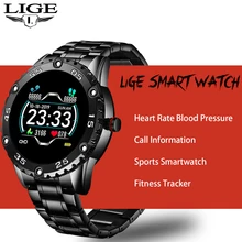 LIGE Men Smart Watch Heart Rate Monitoring Smartwatch Waterproof Fitness Tracker Pedometer Sport Smart Watch Men for Android ios