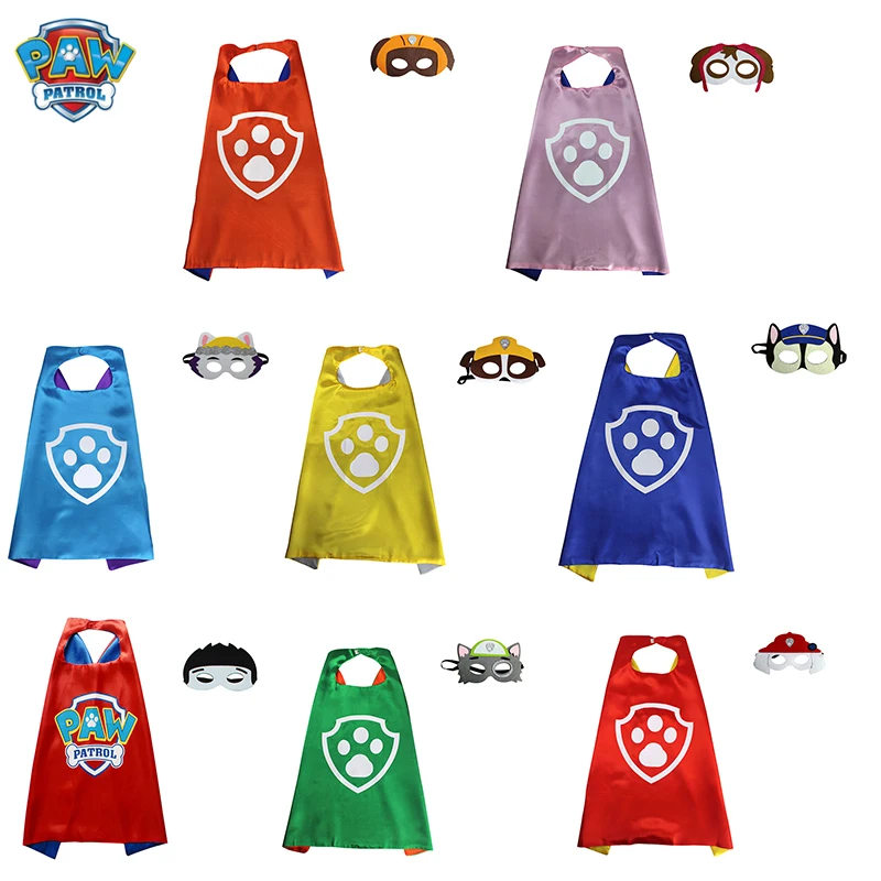 Paw Patrol мультфильм Маршалл Скай зума Rubble Аниме Фигурка маска для косплея плащ
