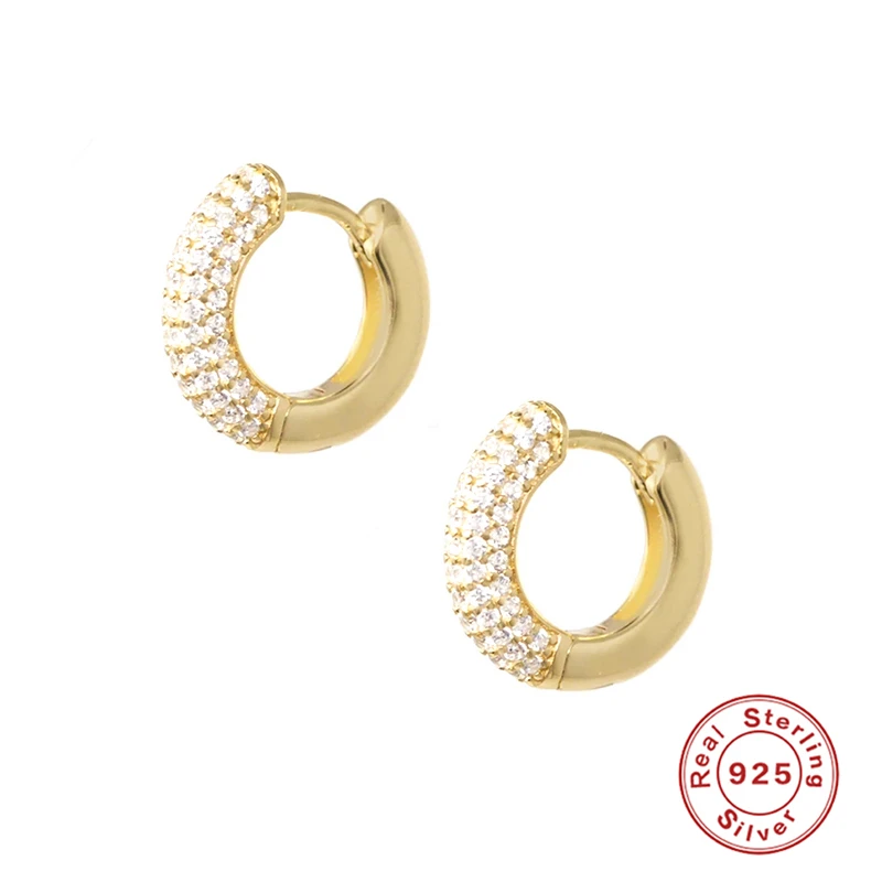 CANNER 2021 Trend Earrings For Women Earrings Silver 925 Crystal Clear Hoop Earrings Pendientes Jewelry Bijoux Femme Серьги