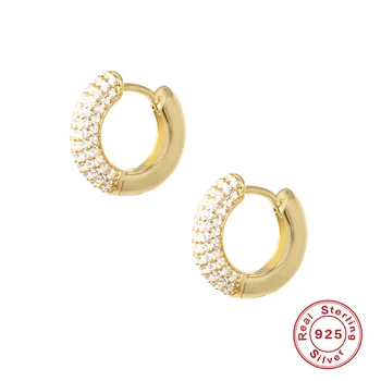 CANNER  2021 Trend Earrings For Women Earrings Silver 925 Crystal Clear Hoop Earrings Pendientes Jewelry Bijoux Femme   Серьги