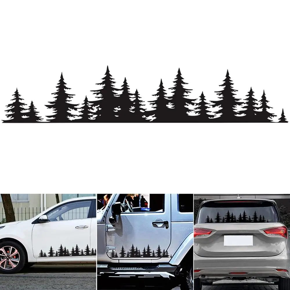 

5 Colors Universal Newest Pine Tree Forest View Car Sticker Car Custom Vinyl Decal window Graphic Sticker Mountain Coast