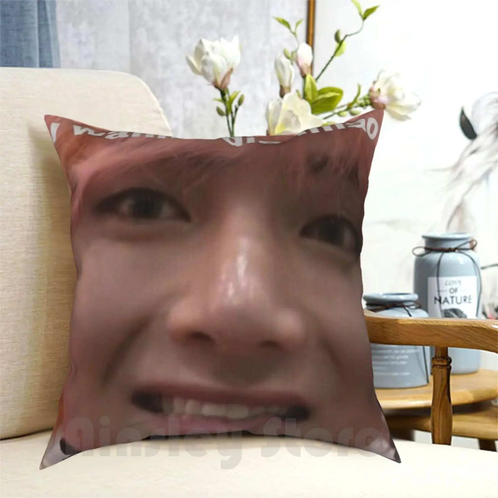 TaeMemePillowCasePrintedHomeSoftDIYPillowcoverBoysKpopJimin