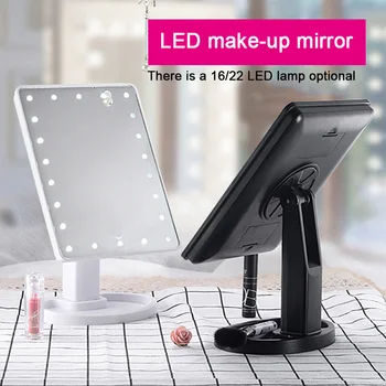 

Hot sale Intelligent Adjustable Brightness 16 Lamps/22 Lamps LED Illuminated 10x Makeup Mirror new FRE