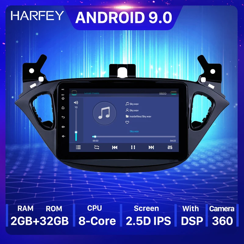 Автомобильная стерео система Harfey 8 дюймов Android 9 0 GPS HD 2Din для Opel Corsa 2015 2019/Opel Adam 2013 2016