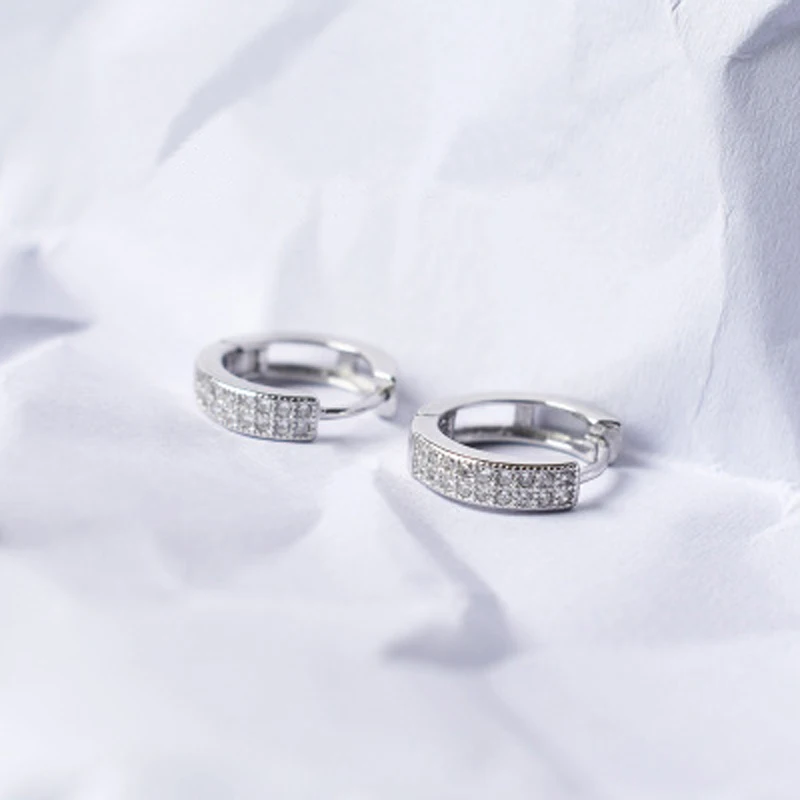 

F Rhinestone Sterling 925 Silver Clip Earrings for Woman cubic zirconia Fine Jewelry Christmas Gift