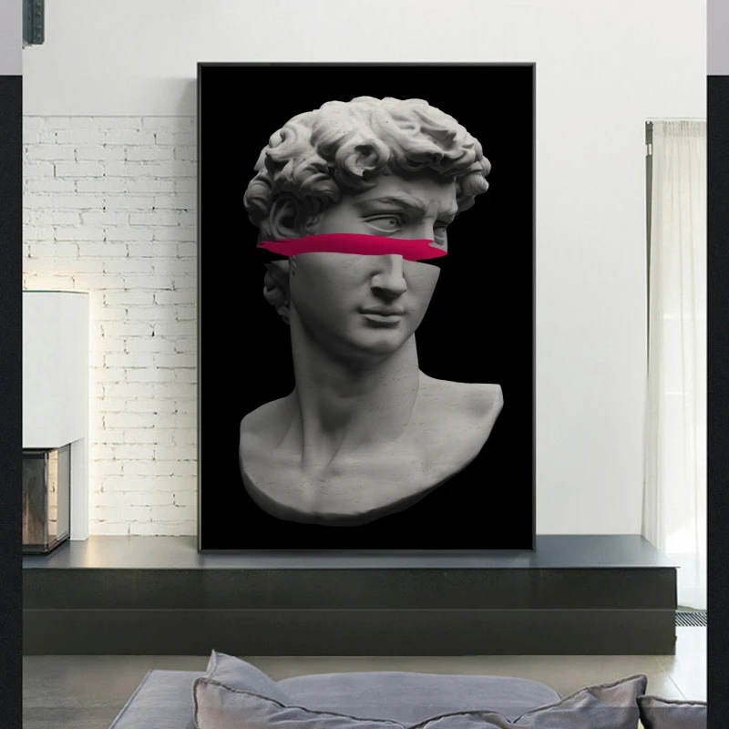 Смешное искусство Vaporwave скульптура Давида Брезентовая фотография | Дом и сад