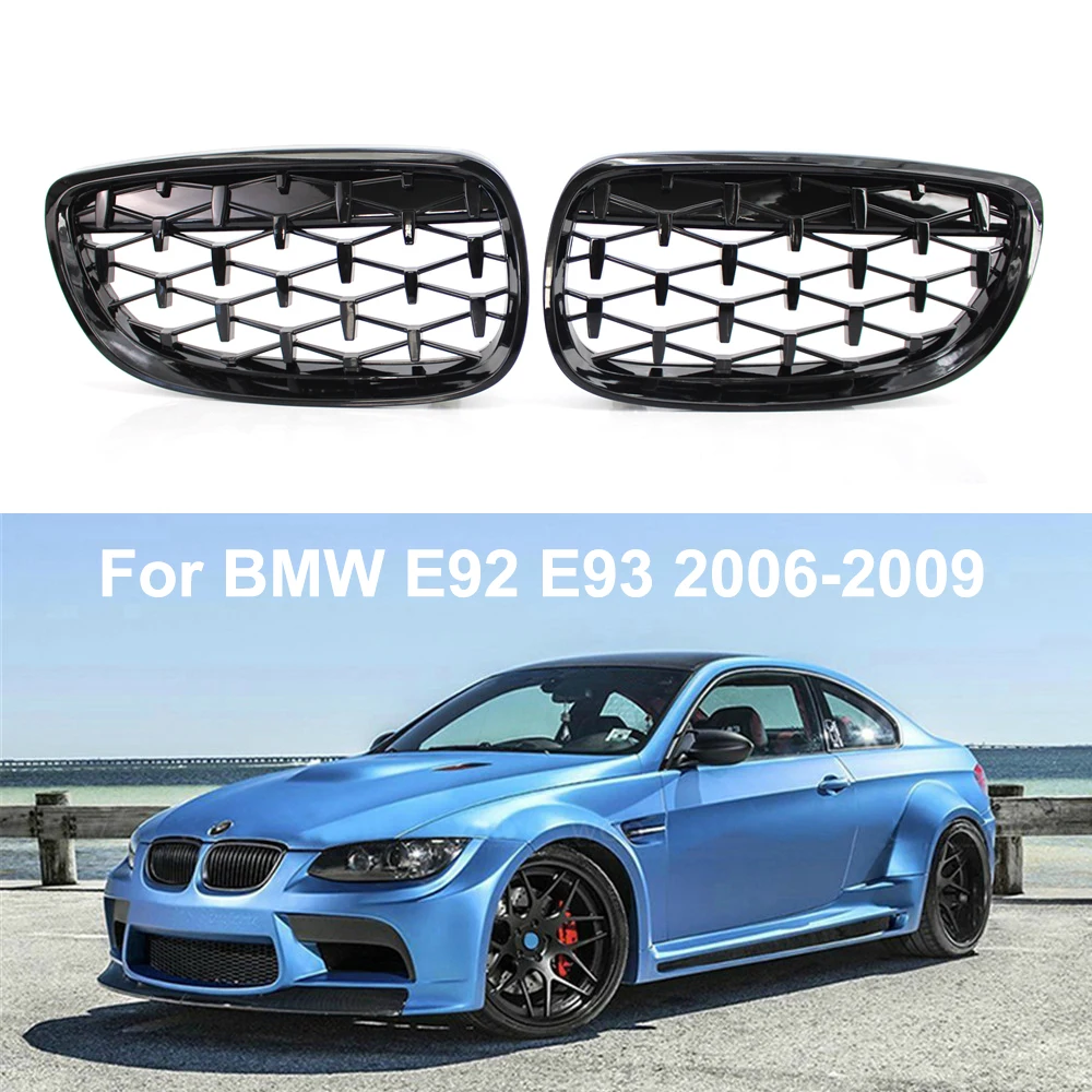 2Pcs/Set Car Front Grille Diamond Grills Meteor Style For BMW E92 E93 3 Series 2006-2014 Auto Accessories Silver And Black | Автомобили и