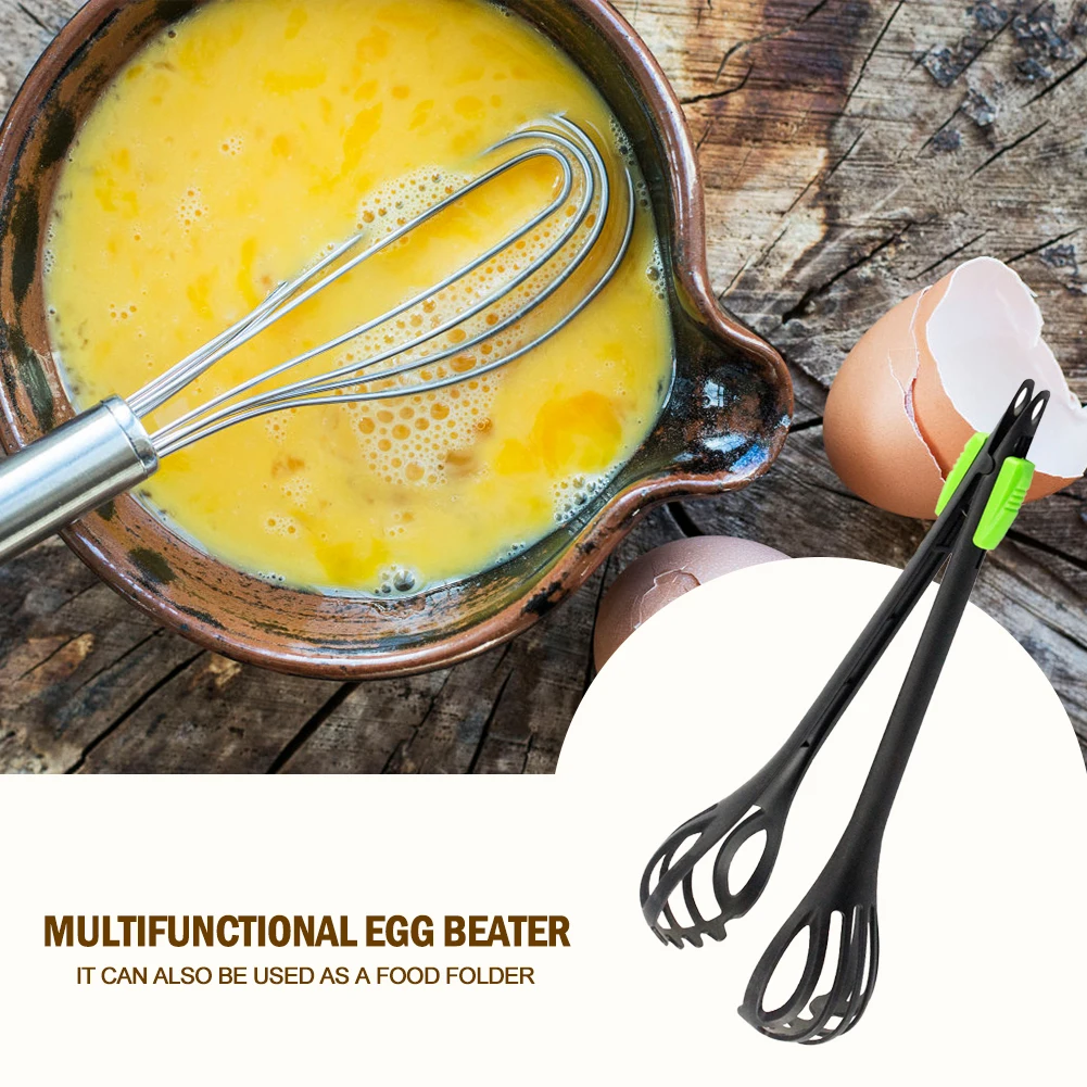 Multifunctional Egg Beater Drinks Whisk Mixer Stirrer Nylon Noodle Tongs Pasta Spaghetti Tongs Food Clips Kitchen Tools