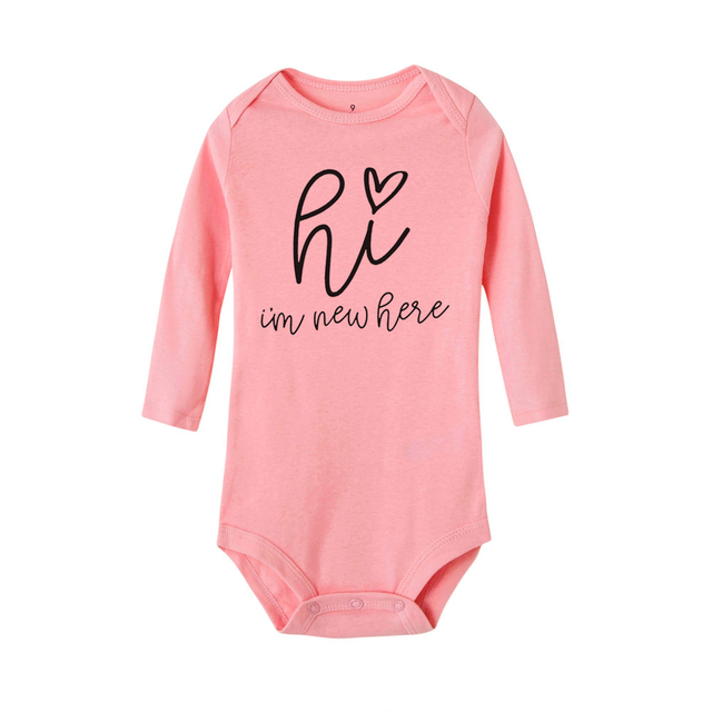 I'm New Here Letters Print Newborn Baby Bodysuit Long Sleeve Body Baby Boy s Baby Girl Outfits Clothes