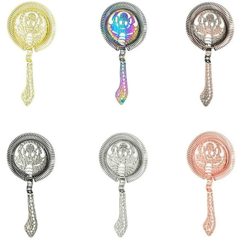 Scorpion Skull Bar Strainer Sprung Cocktail Strainer Stainless Steel Deluxe Barware