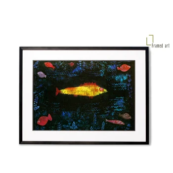 

Paul clee framed artwork the gold fish aluminum picture frame with matboard plexi glass