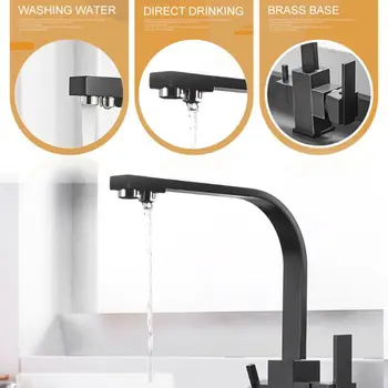 

New 3-in-1 Water Purifier Faucet Kitchen Sink Net Faucet Rotating Straight Drinking Fountains Pure Water Home Square 360 Degre