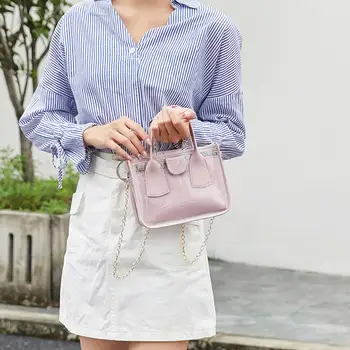 

2pcs/Set Transparent Bag Women Shoulder Bag Small Chain Jelly Bags Handbags Phone Totes Fashion Solid Travel Crossbody Bag 2020