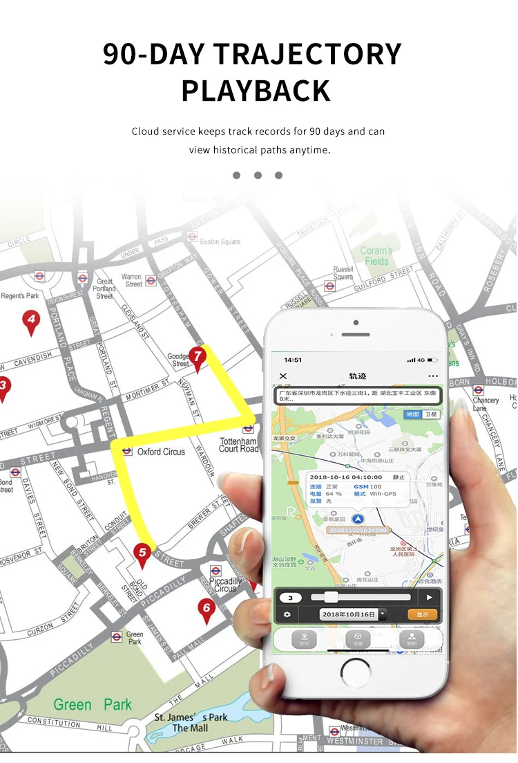 GPS Tracket изысканный внешний вид с поддержкой многоплатформенного мониторинга и
