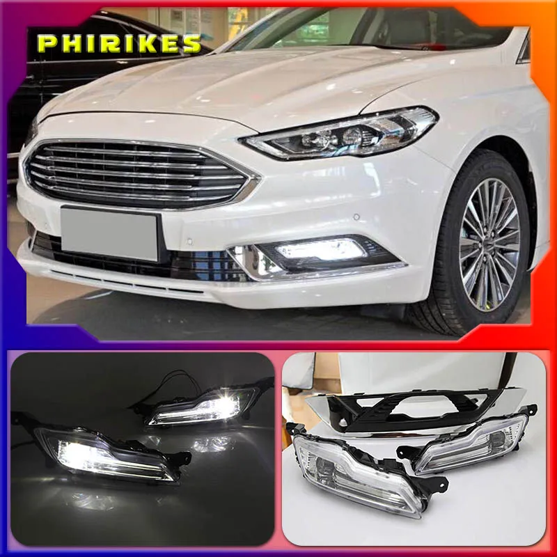 

1set for Ford Fusion Mondeo 2018 LED DRL Fog lamp Daytime Running Light Daylight Waterproof Styling light Driving