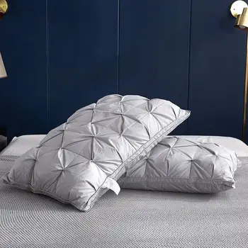 

49Goose down Pillow 48*74cm 3D Bread White Duck/Goose Down Feather Pillow Standard Antibacterial Keep warm Pick flowers pillow