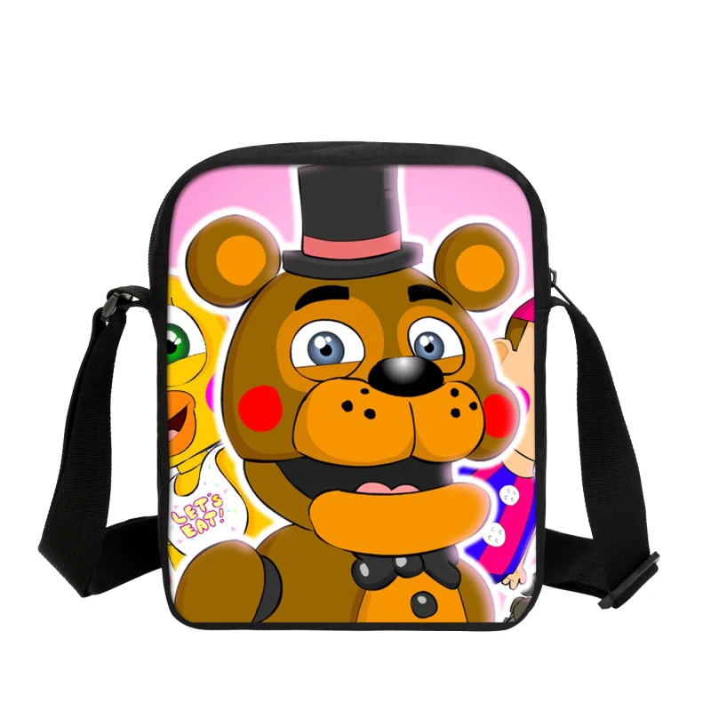 Милые сумки с героями мультфильмов Five Nights At Freddy, школьные сумки-мессенджеры для детей, школьные сумки для мальчиков и девочек, детские сумки через плечо, подарки - Цвет: Черный