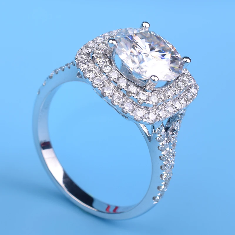 14K Золотое кольцо 3ct D Цвет VVS Moissanite кольцо обручальное кольцо с национальным сертификатом