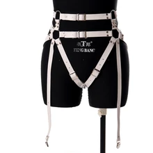 Из искусственной кожи ремень-подвязка клетка талии чулки с подтяжками пояс Фетиш Готический размера плюс ремень отрегулировать выдалбливают тело Клетка Ремень