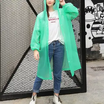 

1 PC EVA Raincoat Transparent Women Men Portable Outdoor Travel Rainwear Waterproof Disposable Camping Hooded Ponchos Rain Cover
