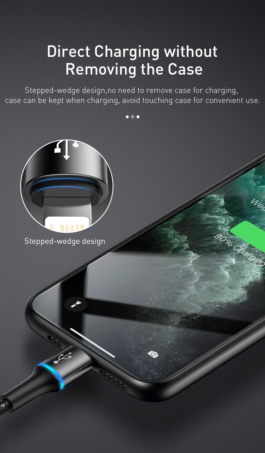 Baseus 3 in 1 USB Cable For iPhone Samsung Xiaomi Type C Fast Charging Micro USB Cable 3in1 USB Type-c USBC Data Wire Cord