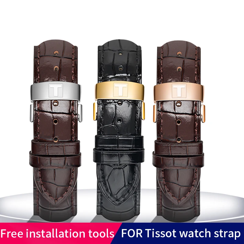 Ремешок кожаный для Tissot Le Locle T41 T006 PRC200 мужской браслет наручных часов 19 мм 20 21 22 1853