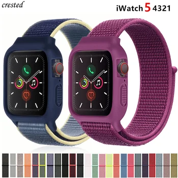 

Case+strap for Apple watch band 44 mm 40mm iWatch band 42mm 38mm Nylon Sport Loop bracelet apple watch 5 4 3 2 1 series 38 44mm