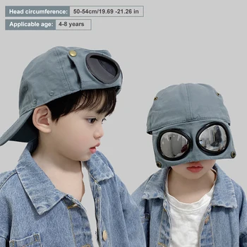 

Children's Protective Cap Pilot's Glasses Baseball hat Boy&Girl Cap Anti-Spray Cap Light Section Anti-Liquid kids hat