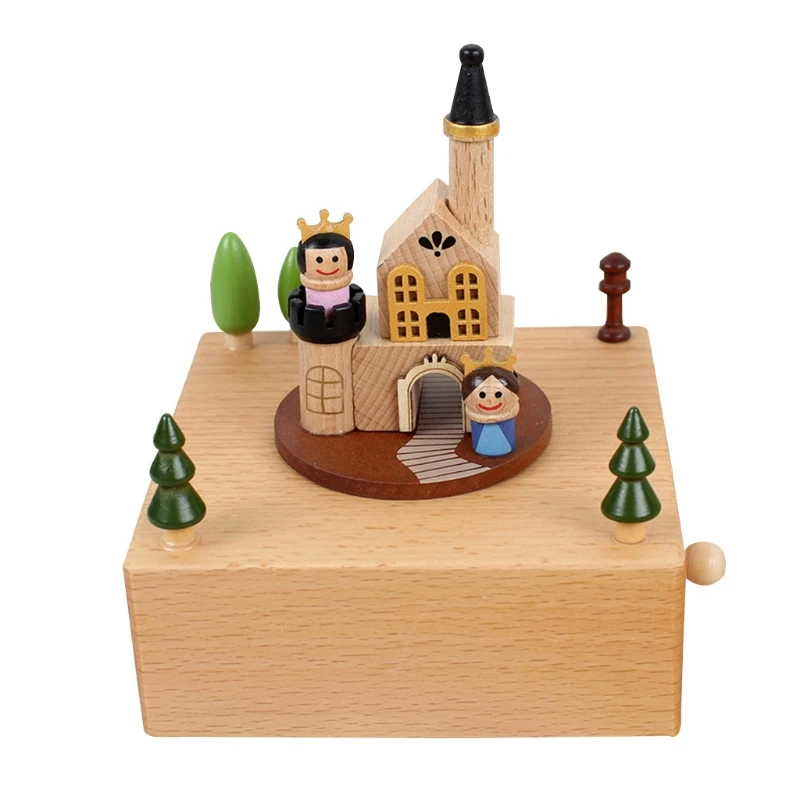 

1 wooden music box gift carousel music box, music box smart toy birthday gift, suitable for lovers, friends and childre