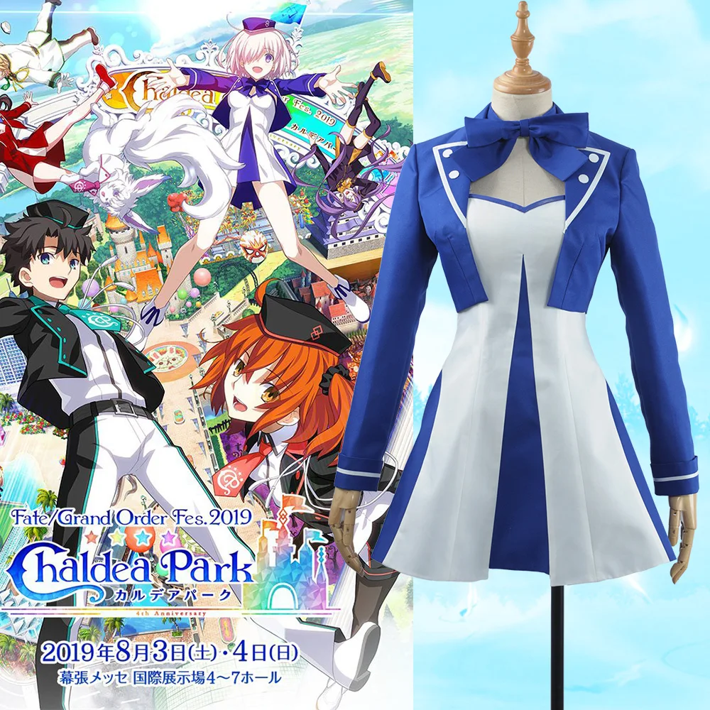 Fate/Grand Order FGO COS Chaldea Park Mash Kyrielight/Matthew Kyrielight косплей костюм на Хэллоуин и Рождество наряд платье+ шляпа