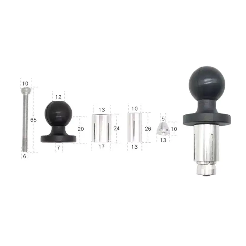 Aluminum Base Rubber Motorcycle Bike Mount Black Fork Stem Base with Ball Head for RAM Mount for Gopro Ball Mount Adapter Oct.30