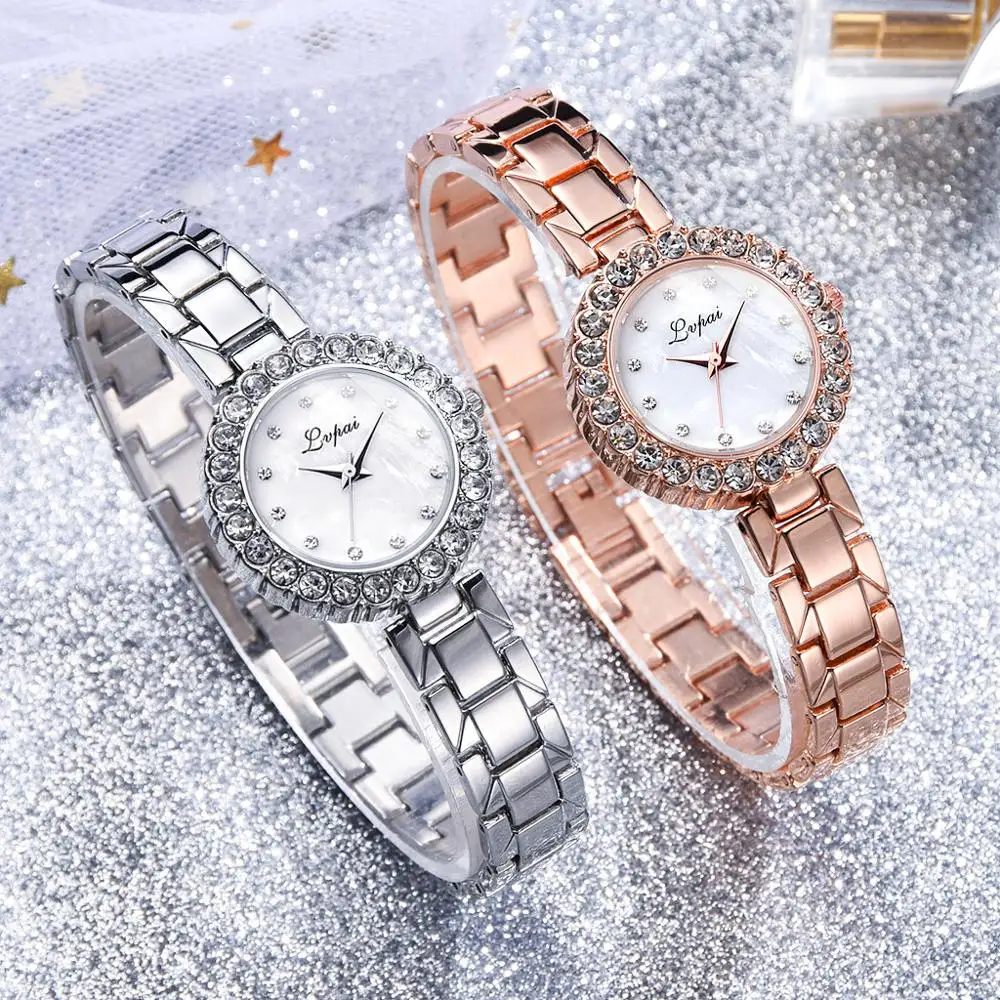

Hesiod Women Watches Luxury Fashion Dress Quartz Watch Gold Silver Strap Ladies Crystal Stainless Steel Wristwatch