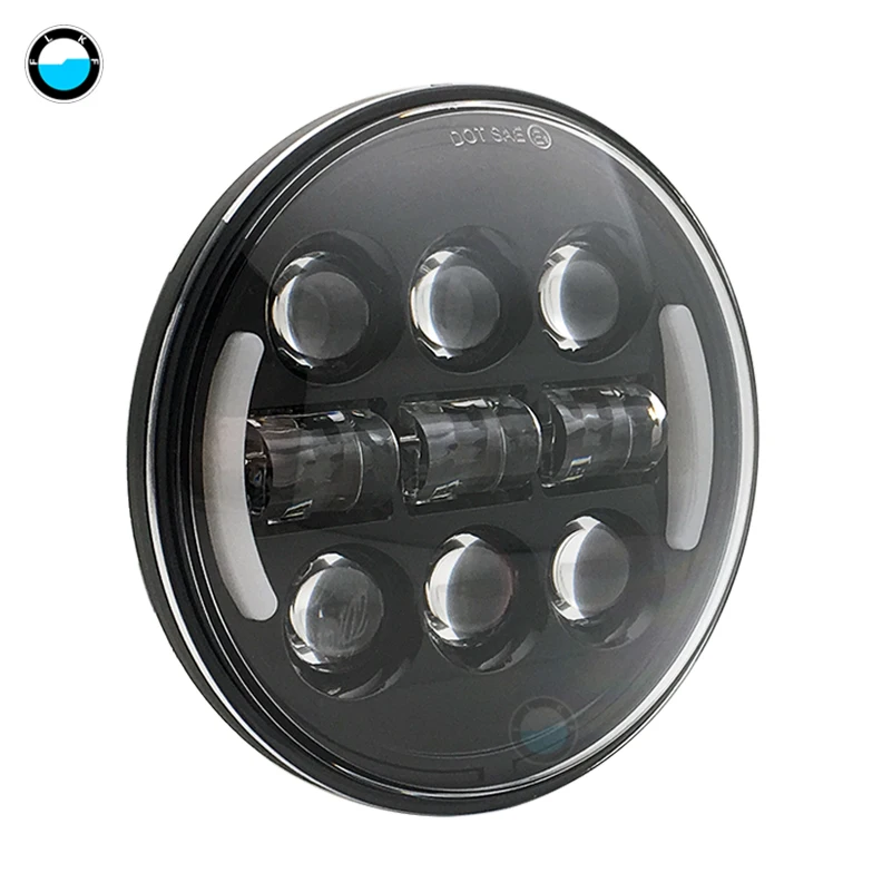 5 3/4 ”мотоцикл ремонт круглый светодиодный фары для Dyna Sportster триумф Триумф индийская фара двигателя Halo DRL Янтарный Свет поворота