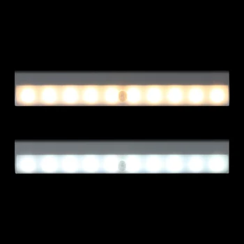

10 LED Wireless PIR Motion Sensor Light Infrared Induction Lamp Super Bright Light Bar for Closet Cabinet Wardrobe Stairway