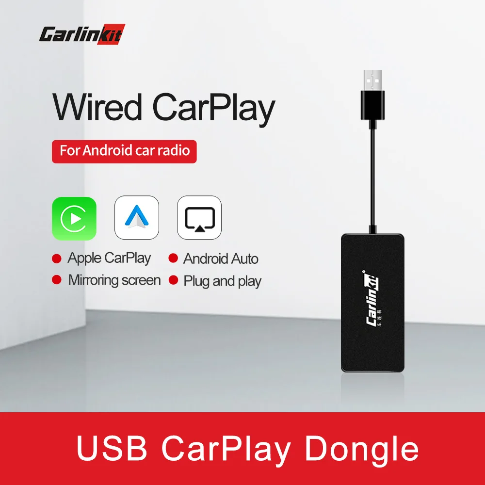  Carlinkit Apple CarPlay/Android Auto USB Dongle para sistema Android unidad principal estéreo de co