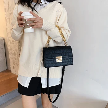 

Thick Chain Small PU Leather Flap Bags for Women 2020 Branded Trend Women's Trending Designer Crossbody Shoulder Handbags