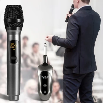 

Wireless Microphone Musical Instrument K18 USB Rechargeable Learning Parts for Education Durable Teaching Hosting Grey