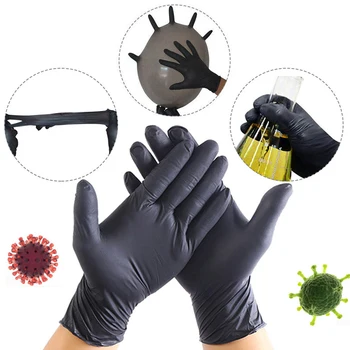 

100pcs Disposable Rubber Nitrile Latex Gloves For Laboratory Kitchen Dishwashing Outdoor Work Rubber Garden Cleaning Gloves
