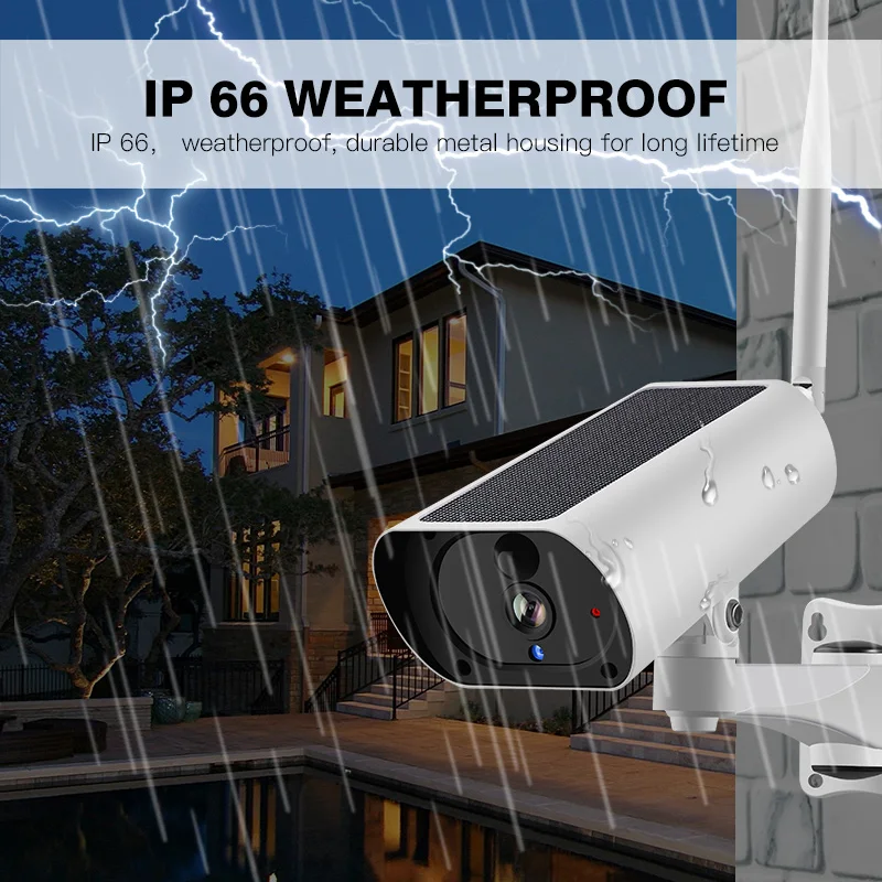  Solar Power 4G SIM Card Wireless IP Camera Recharge Battery 1080P 4X Zoom Audio IR Night View Outdo