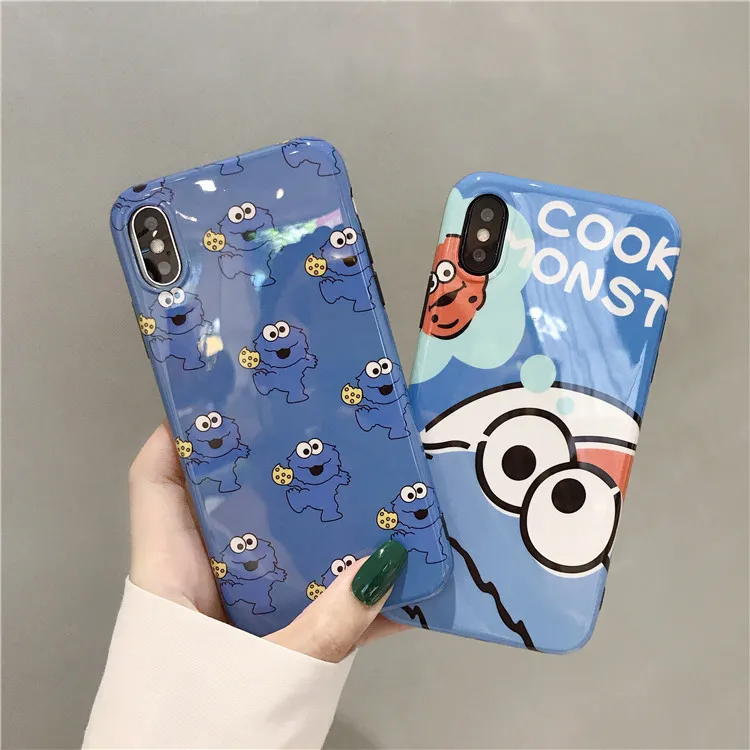 Чехол для телефона с милым мультяшным принтом Улица Сезам печенье Emlo iPhone X Xs XR Xsmax 7